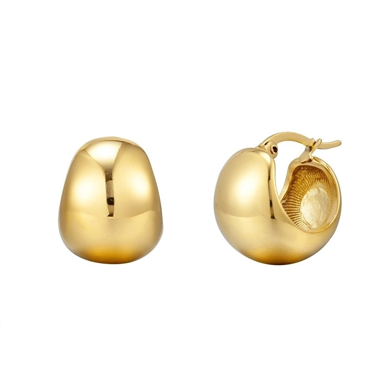 1 Pair Minimalist Solid Color Titanium Steel Earrings