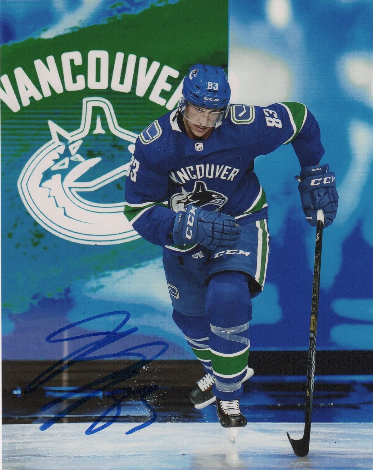 Vancouver Canucks Jay Beagle Signed Autographed 8x10 NHL Photo Poster painting COA #1