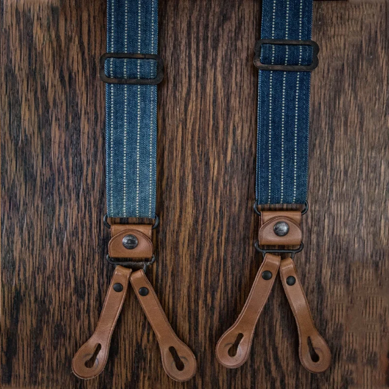 Men's Striped Polka Dot Adjustable Suspenders
