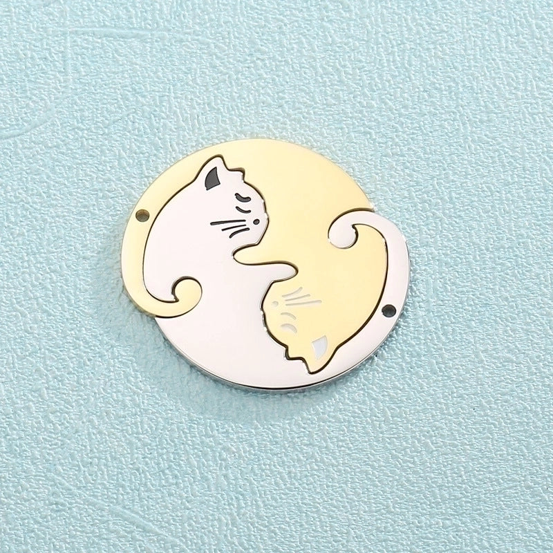 10 Pieces Stainless Steel Zircon 18K Gold Plated Animal