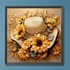 Diamond Painting-DIY Full Round Drill Straw Hat Sunflower