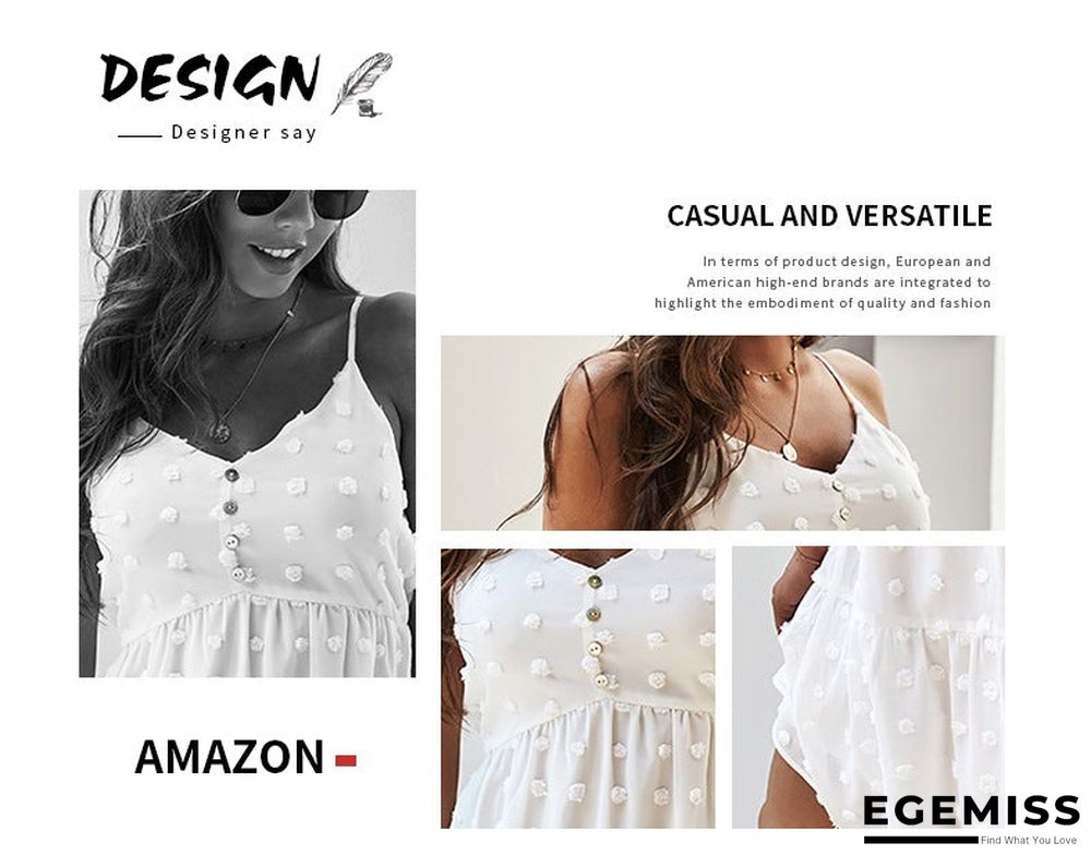 Women's Suspender Dress V-neck Sexy Casual Skirt Swing Skirt | EGEMISS