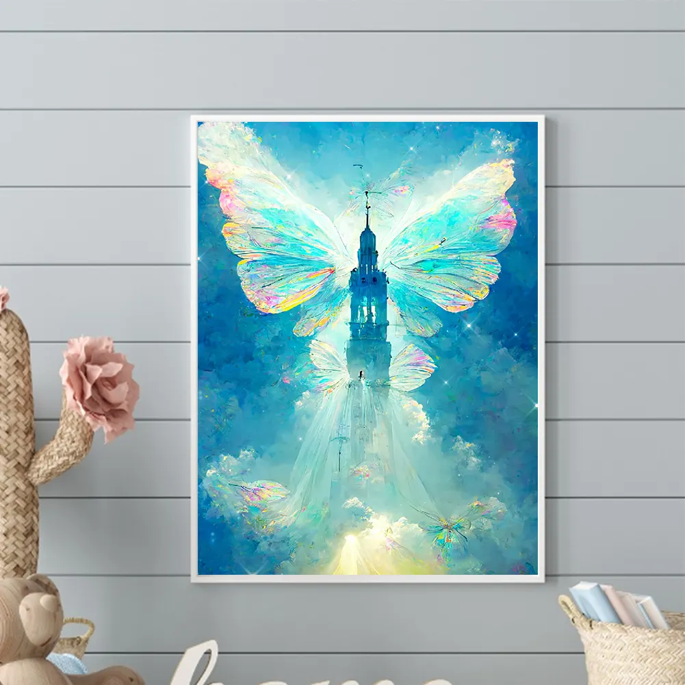 Full Round Diamond Painting 30*40cm - Butterfly Crystal Castle