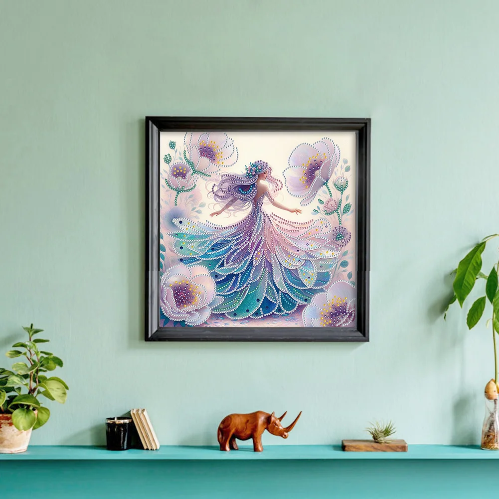 Diamond Painting - Partial Crystal Drill - Flower Girl(Canvas|30*30cm)