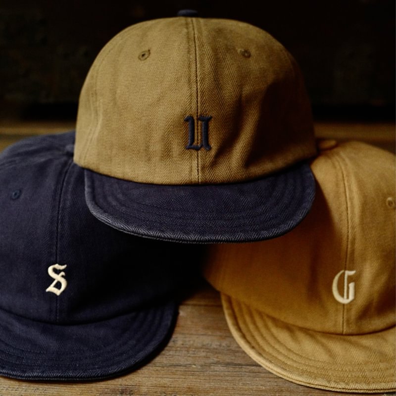 Retro Heavy Weight Washed Herringbone Baseball Cap