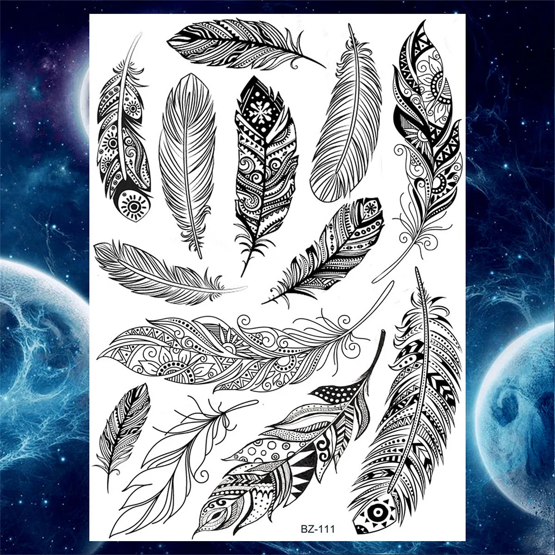 Lace Butterfly Temporary Tattoos For Women Girls Kids Tribal Black Henna Tattoo Sticker Mandala Flower Fake Jewelry Tatoos Adult