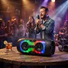 BT Portable Wireless Speakers with Mic & Radio Stereo Subwoofer Music Player RGB Colorful Light Soundbar Column For Home Use/Square Dancing/Karaoke