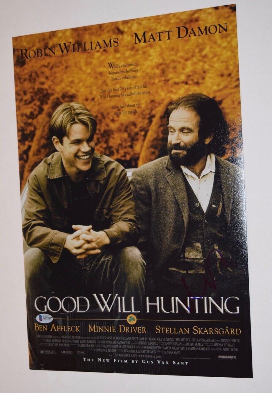 Matt Damon Signed Autograph 12x18 Photo Poster painting Poster GOOD WILL HUNTING Beckett BAS COA