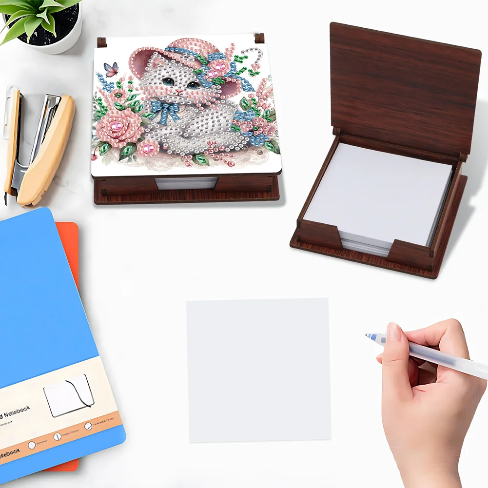 DIY Cat Diamond Painting Note Box Paper 160 Sheets of Paper for DIY Art Craft