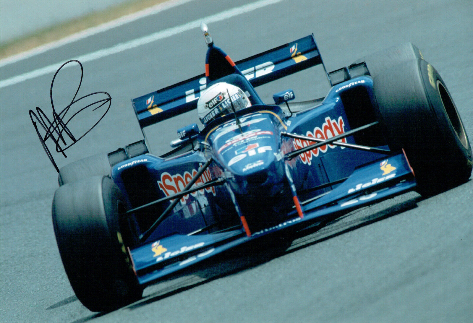 Martin BRUNDLE SIGNED 12x8 Photo Poster painting Formula 1 Autograph AFTAL COA Ligier HONDA