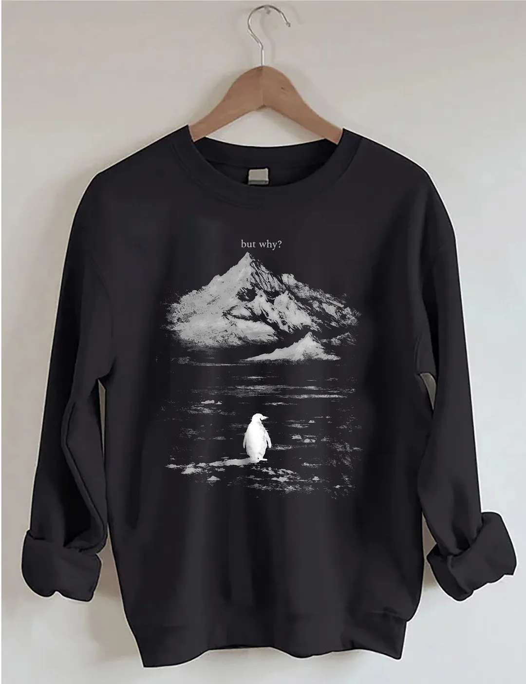 But Why Penguin Sweatshirt