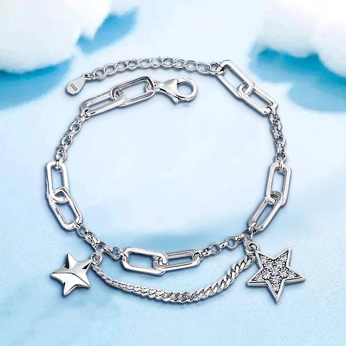 Daughter & Granddaughter | Diamond Star | 925 Silver Bracelet