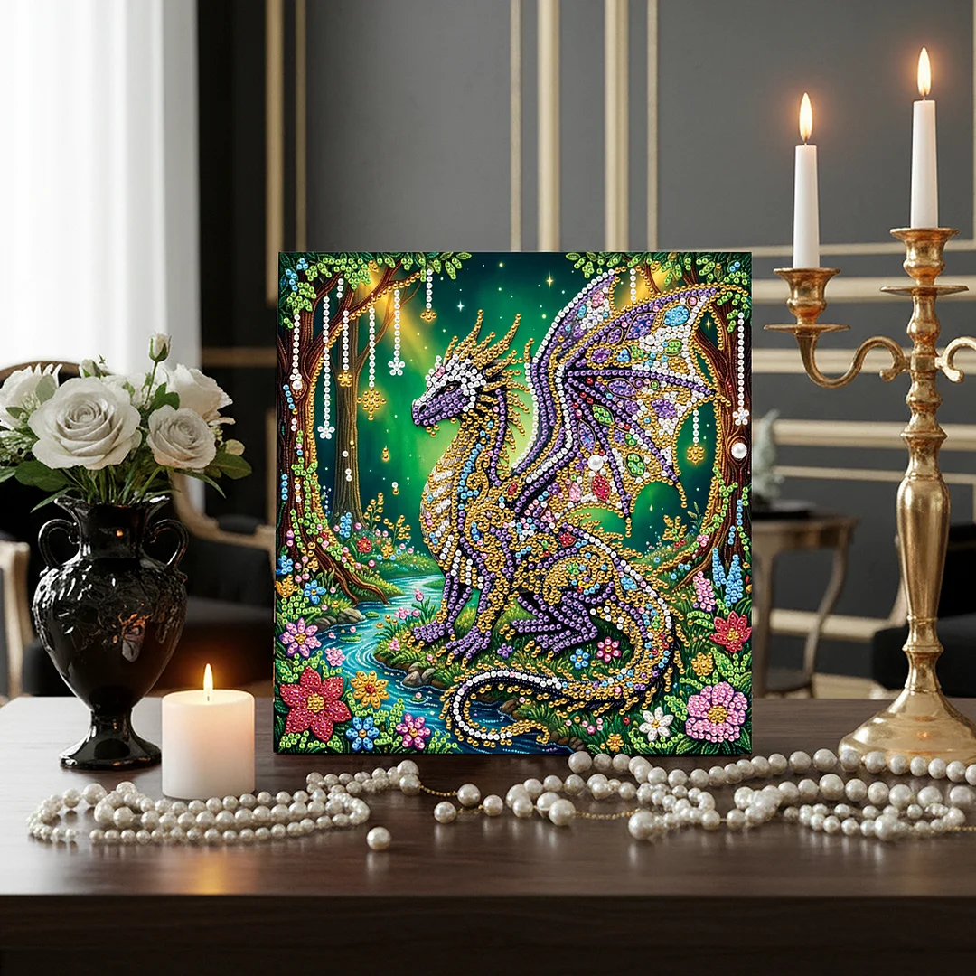 Forest Dragon - DIY Pearl Diamond Art Kit With Frame 25*25cm