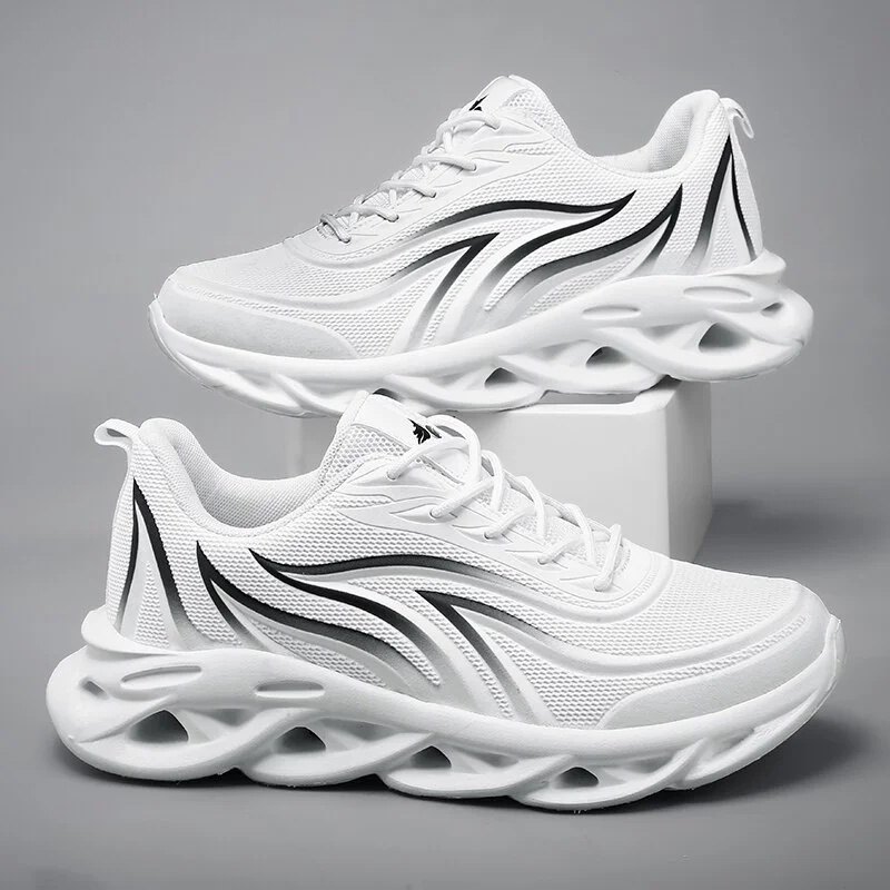 Qengg Men's Sneakers Mesh Breathable Big Size Sneakers Men Autumn 2021 High Quality Platform Casual Light Soft Fashion Men Blade Shoes