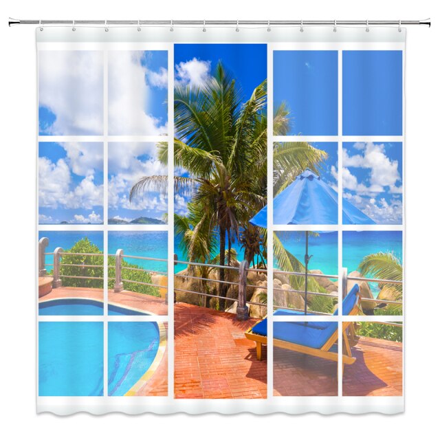 

Shower Curtain – Seaside Scenery-180*180cm, 501 Original