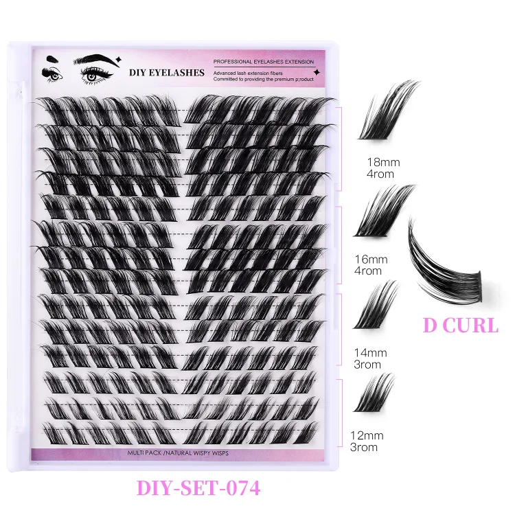 168 Pcs Diagonally Flying Single Clusters Self-Grafting Segmented Diy Eyelashes Set