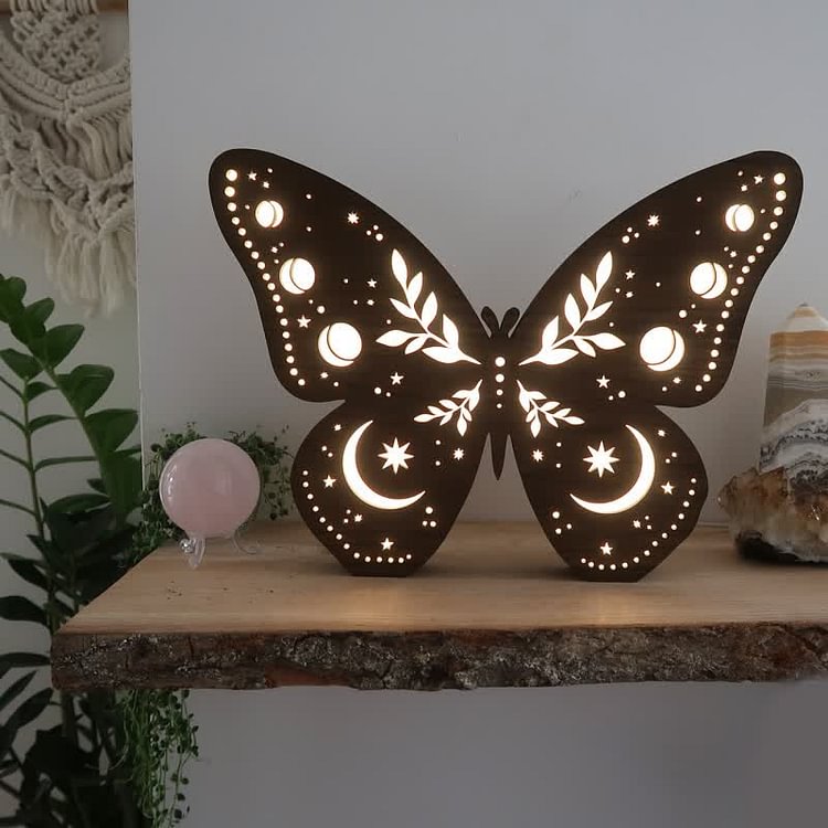 Celestial Moon Leaf Butterfly Lamp