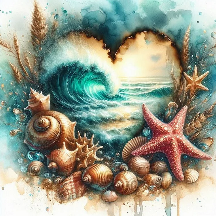 Seaside Starfish 30*30CM (Canvas) Full Round Drill Diamond Painting gbfke