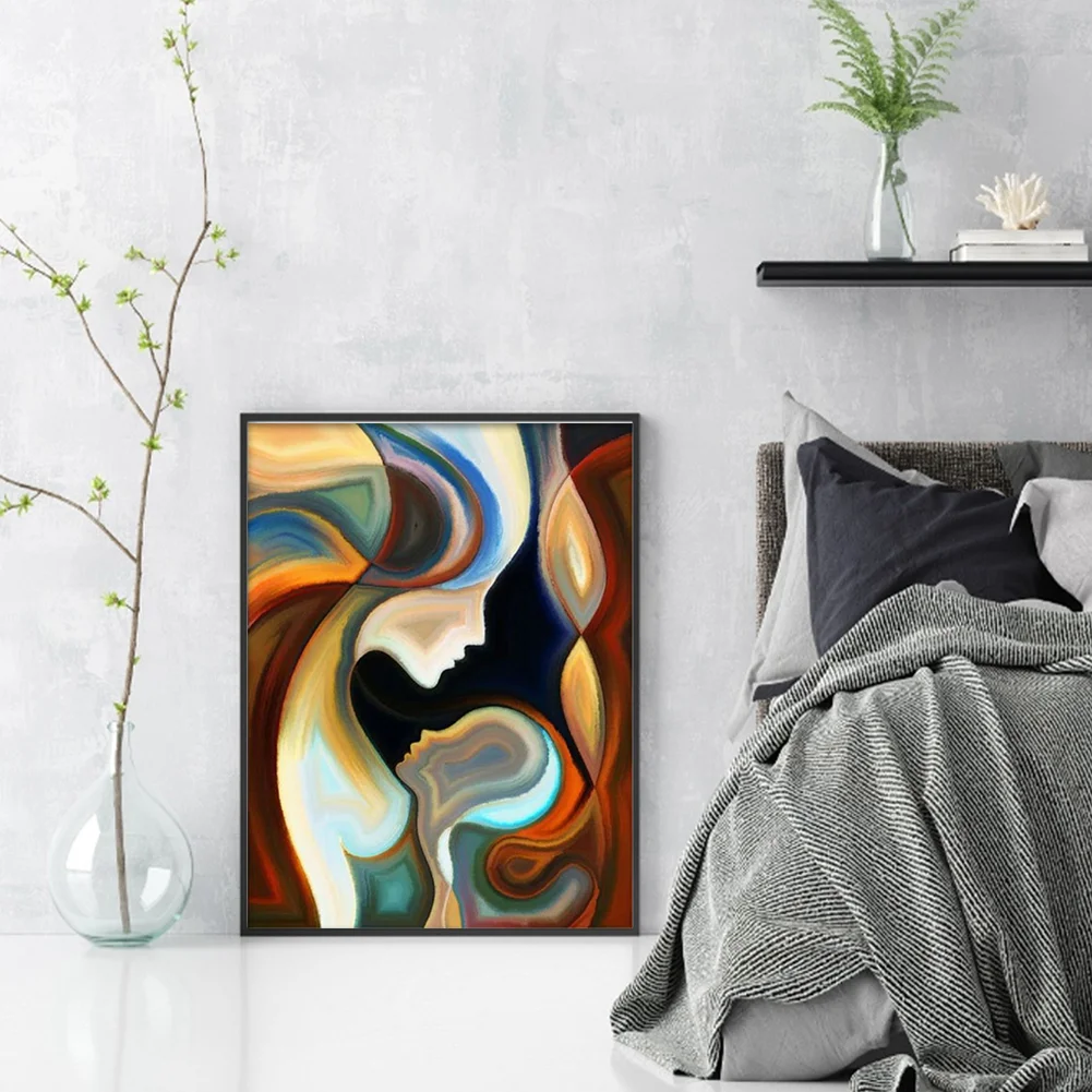 9CT Full Stamped Cross Stitch Bead Embroidery- Figure(Canvas|30*40CM)