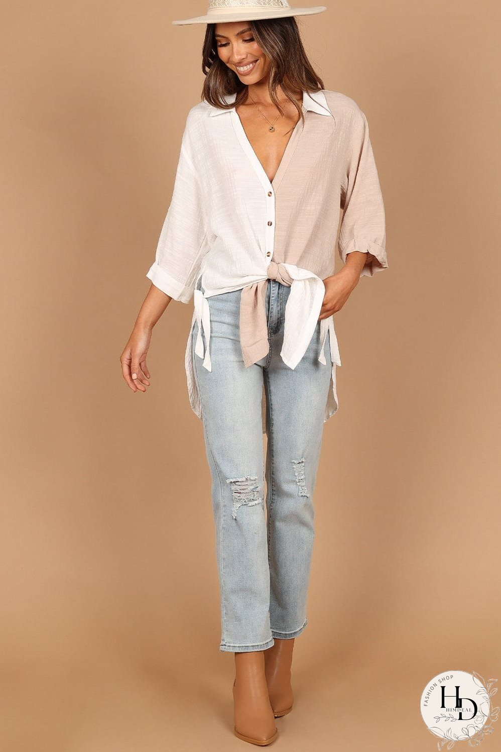 Stylish Linen and Cotton Blend Top