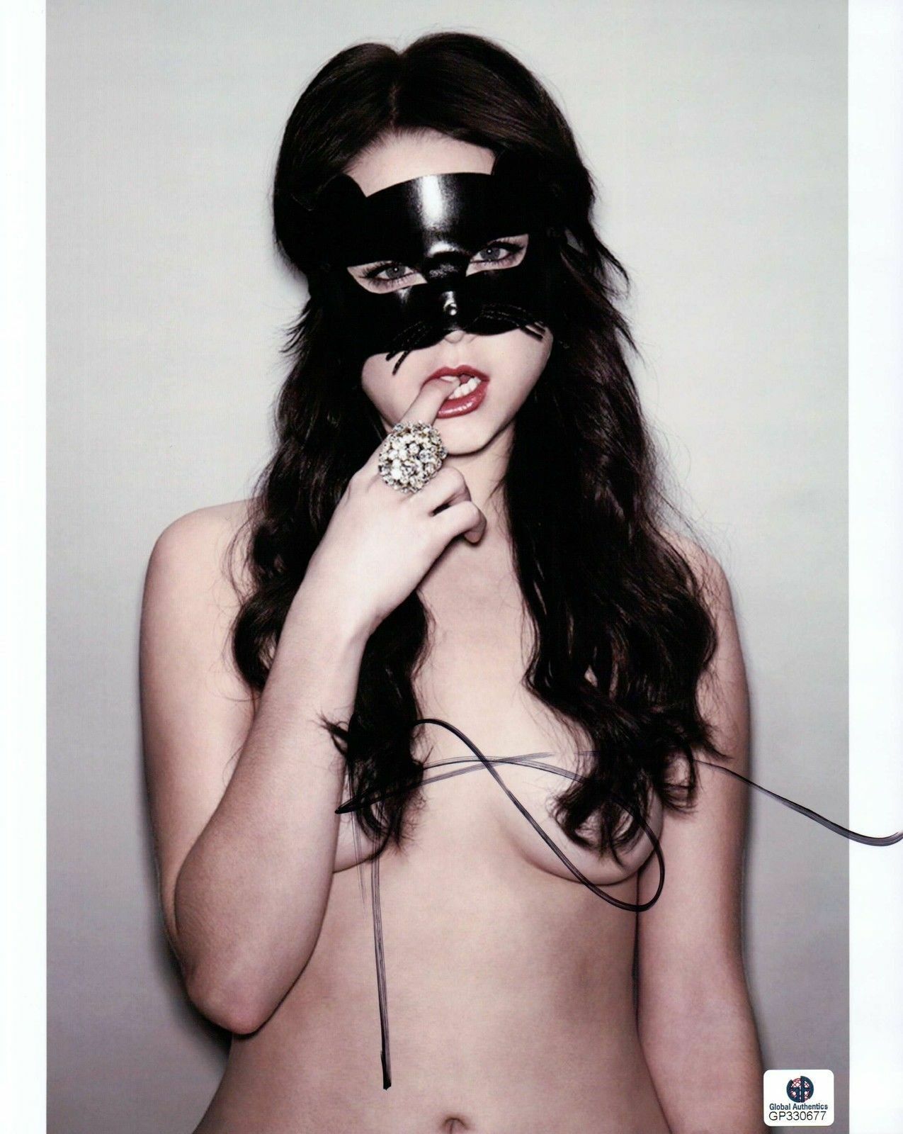 Alessandra Torresani Signed 8X10 Photo Poster painting Autograph Sexy Topless Mask GP330677