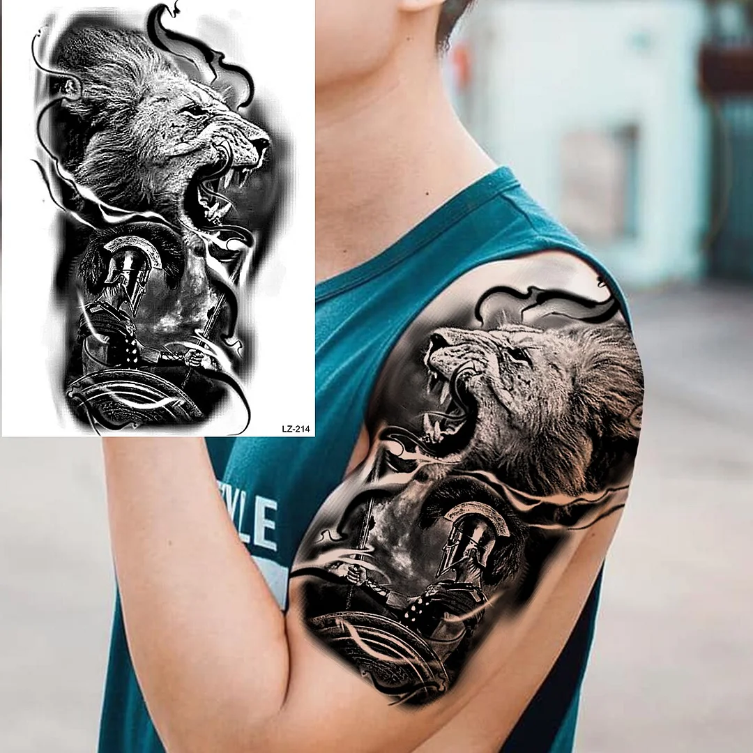 Sdrawing Cuttlefish Skeletion Scary Temporary Tattoos For Men Women Pirate Tiger Skull Totem Fake Tattoo Sticker Tatoos Octopus
