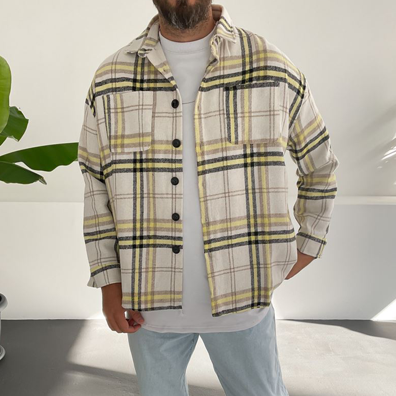 Fashion casual plaid men's jacket
