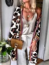 Loose Leopard Print Long Sleeve Fashion Thin Cardigan Outerwear