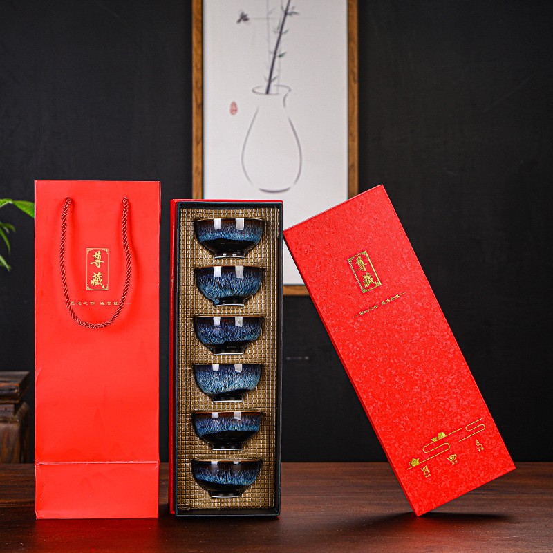 家用陶瓷多彩茶盏喝茶小茶碗礼盒装-Digicat 猫电澳洲