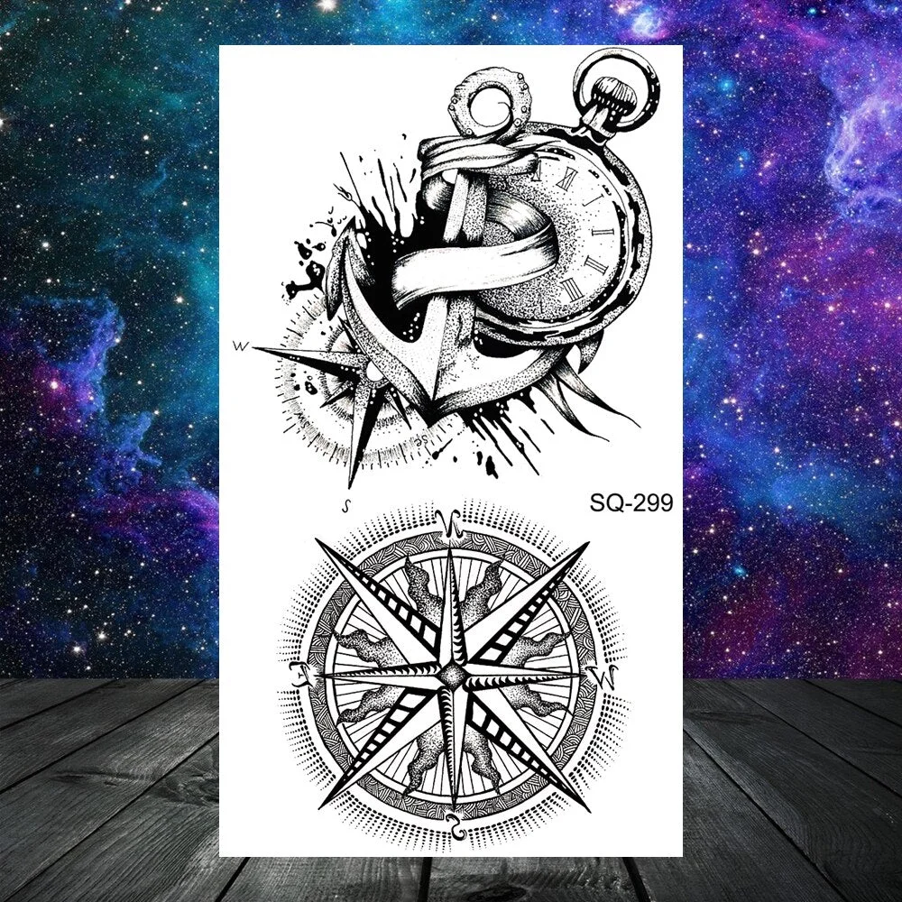 Realistic Thorns Dragon Wolf Tatoos Temporary Tattoos For Adult Men Kids Lion Tiger Skull Fake Tattoo Neck Arm Hands Small Tatoo