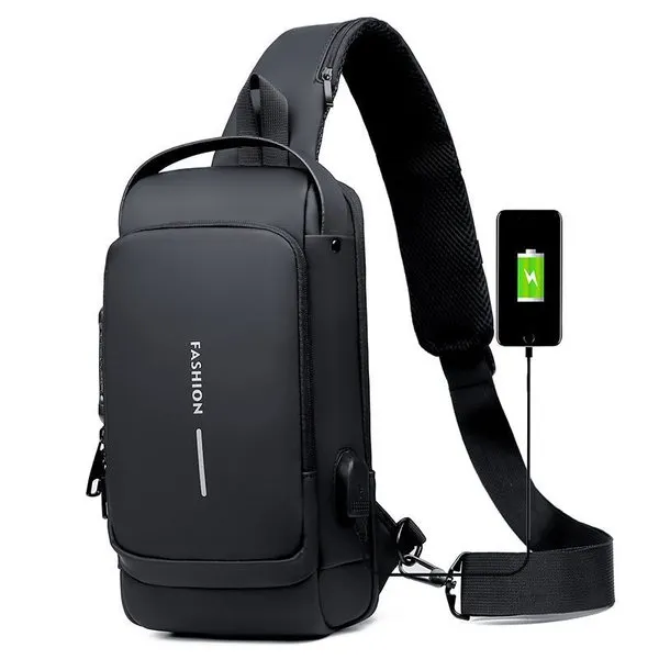 USB Charging Sport Sling Anti-theft Shoulder Bag