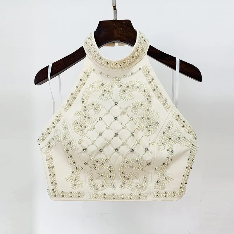 Nigikala Nigikala Star Fashion New Heavy Industry Nails Studded Metal Chip Hanging Neck Vest Half-Dress