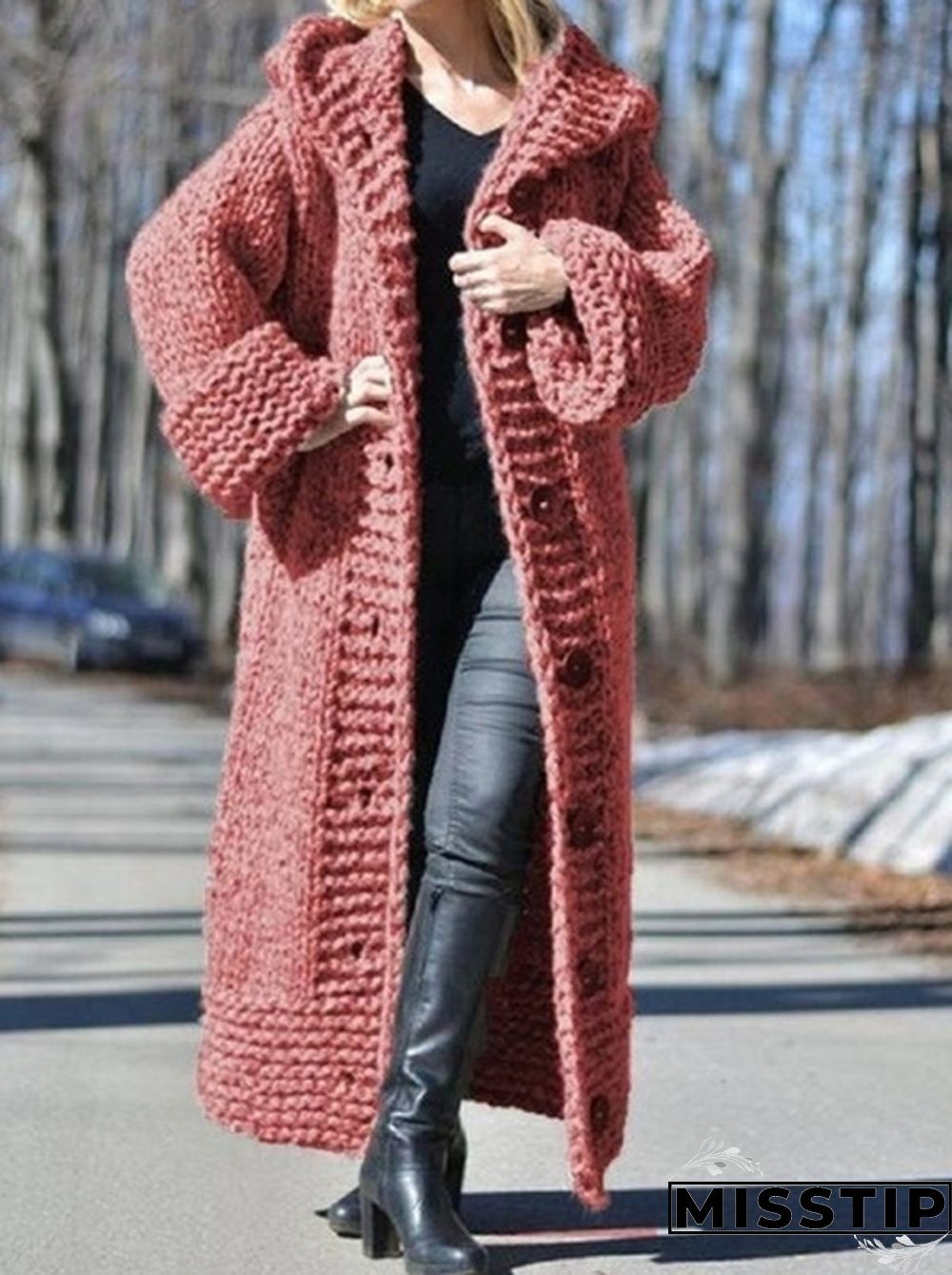 New Fashion Women Autumn Winter Long Sleeve Knitted Cardigan Coat Casual Streetwear Hooded Sweater Coat Plus Size