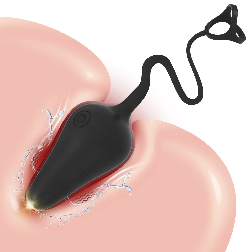 Vibrating Male Prostate Massager Anal Vibrator With Delay Ejaculation Penis Ring