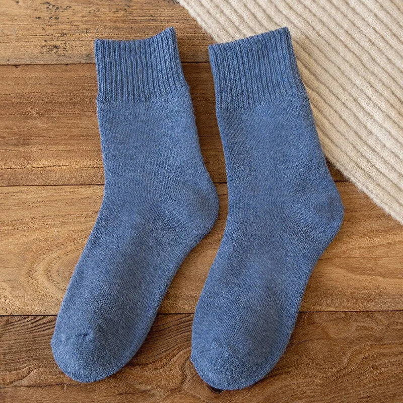 FINETOO 1 Pair Winter's Socks Solid Color Thicken Terry Socks Female Unisex Socks Fashion Letter Print Ankle Socks Keep Warm