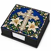 PU 5D Pearl Diamond Painting Kit Note Box DIY Diamond Art Notepad Box with 160 Sheets of Paper (Cross)