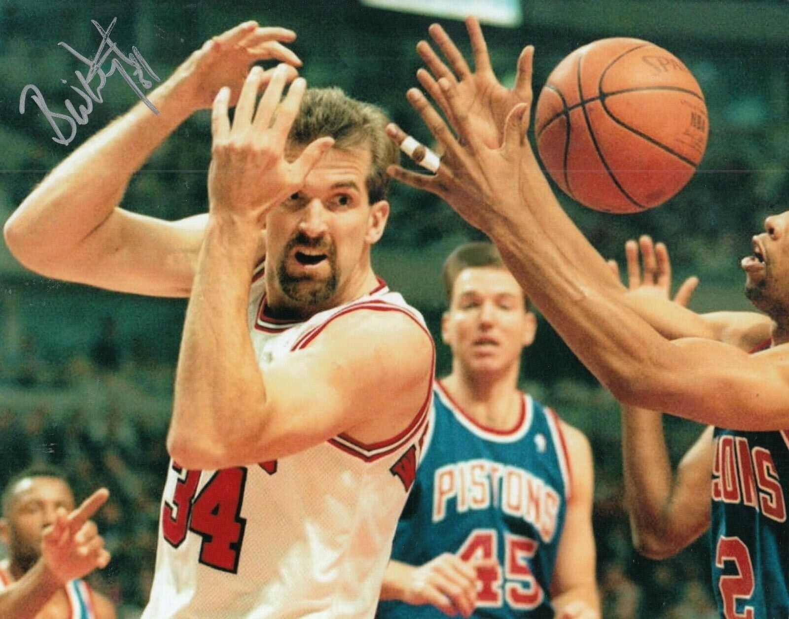 BILL WENNINGTON signed (CHICAGO BULLS) BASKETBALL *LAST DANCE* 8X10 W/COA #4