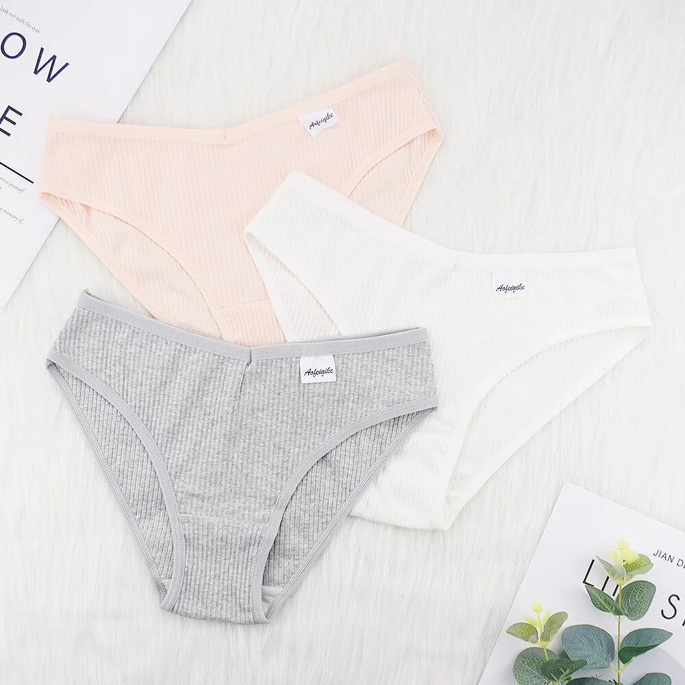 Billionm NEW Women's Cotton Panties Soft Thread Underpants Sexy Briefs S-XXL Fashion Solid Color Panty Girls Shorts Wholesale