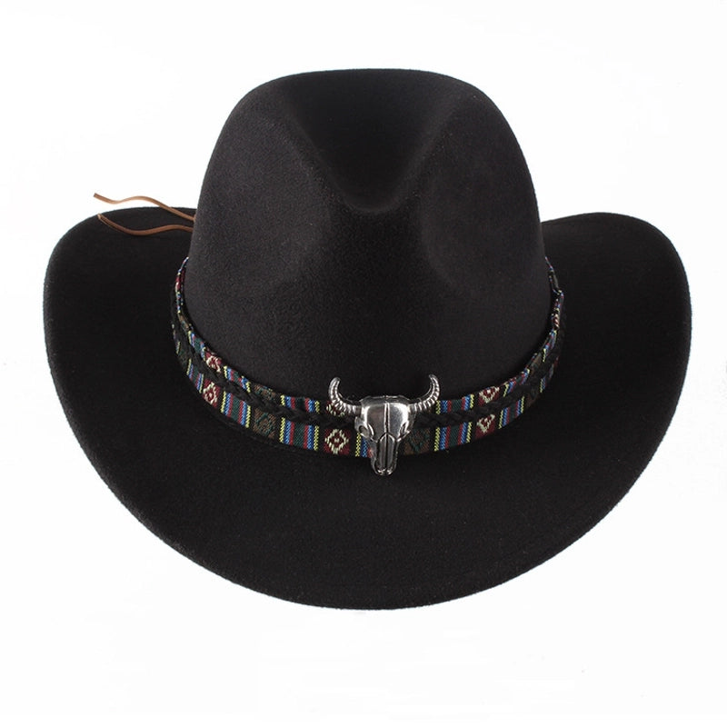 Spring And Summer Style Woolen Cloth Cowboy Hat Men And Women Couples Ethnic Style Roll-up Hat Sunshade Hat Jazz Hat