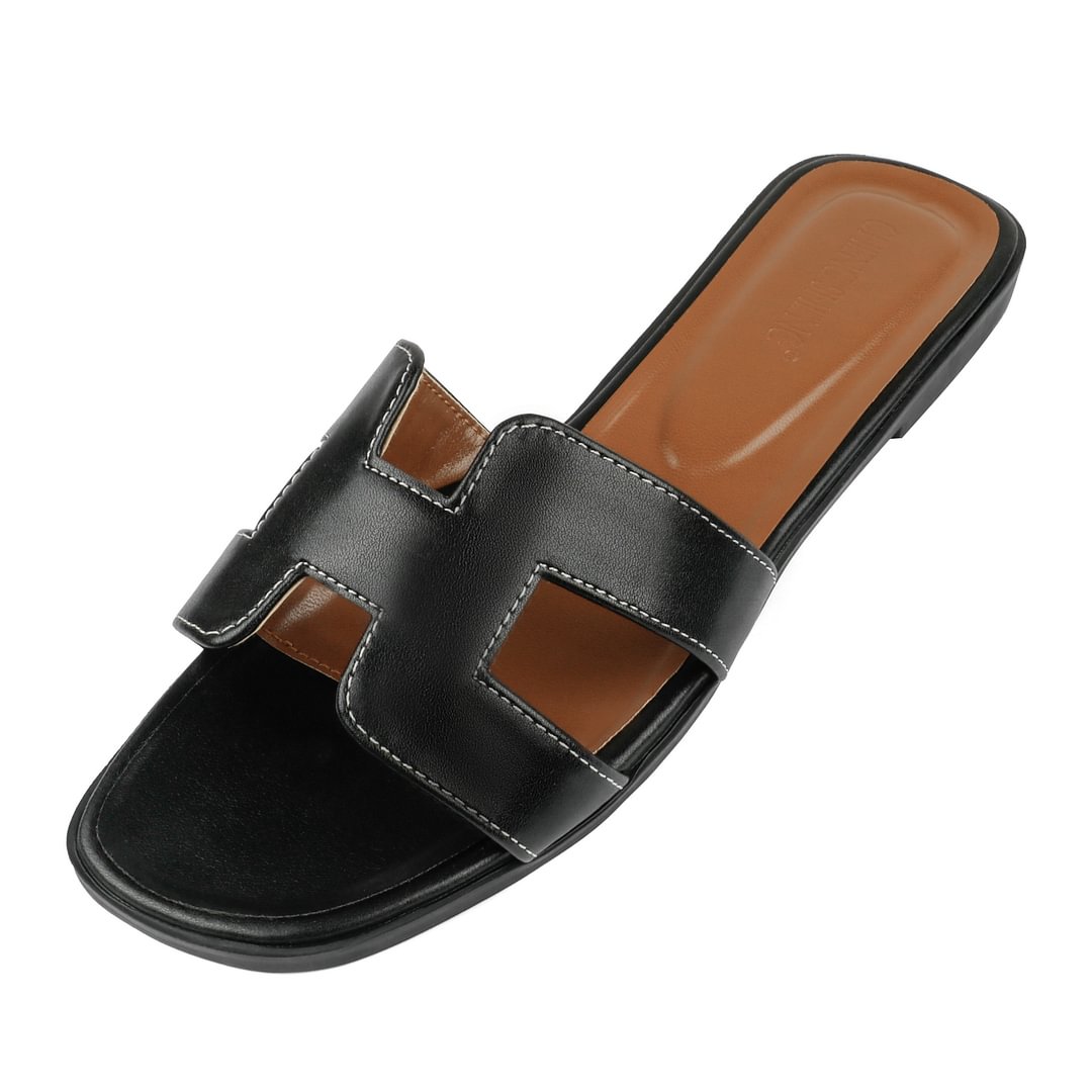 Women's Flat Sandals Classic Slippers Summer Outdoor Slide Sandals H-Band Shoes-MERUMOTE