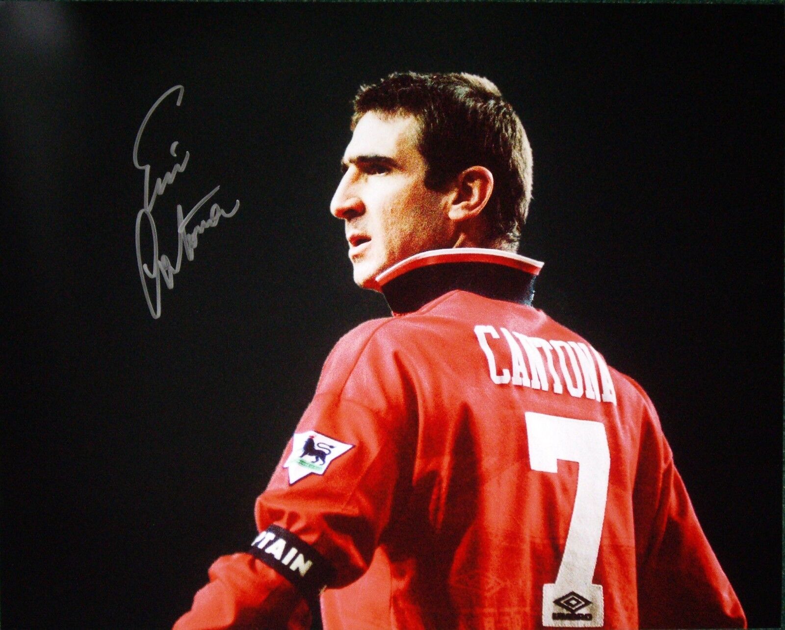 ERIC CANTONA SIGNED 16x20 MANCHESTER UNITED FOOTBALL Photo Poster painting WITH PROOF & COA