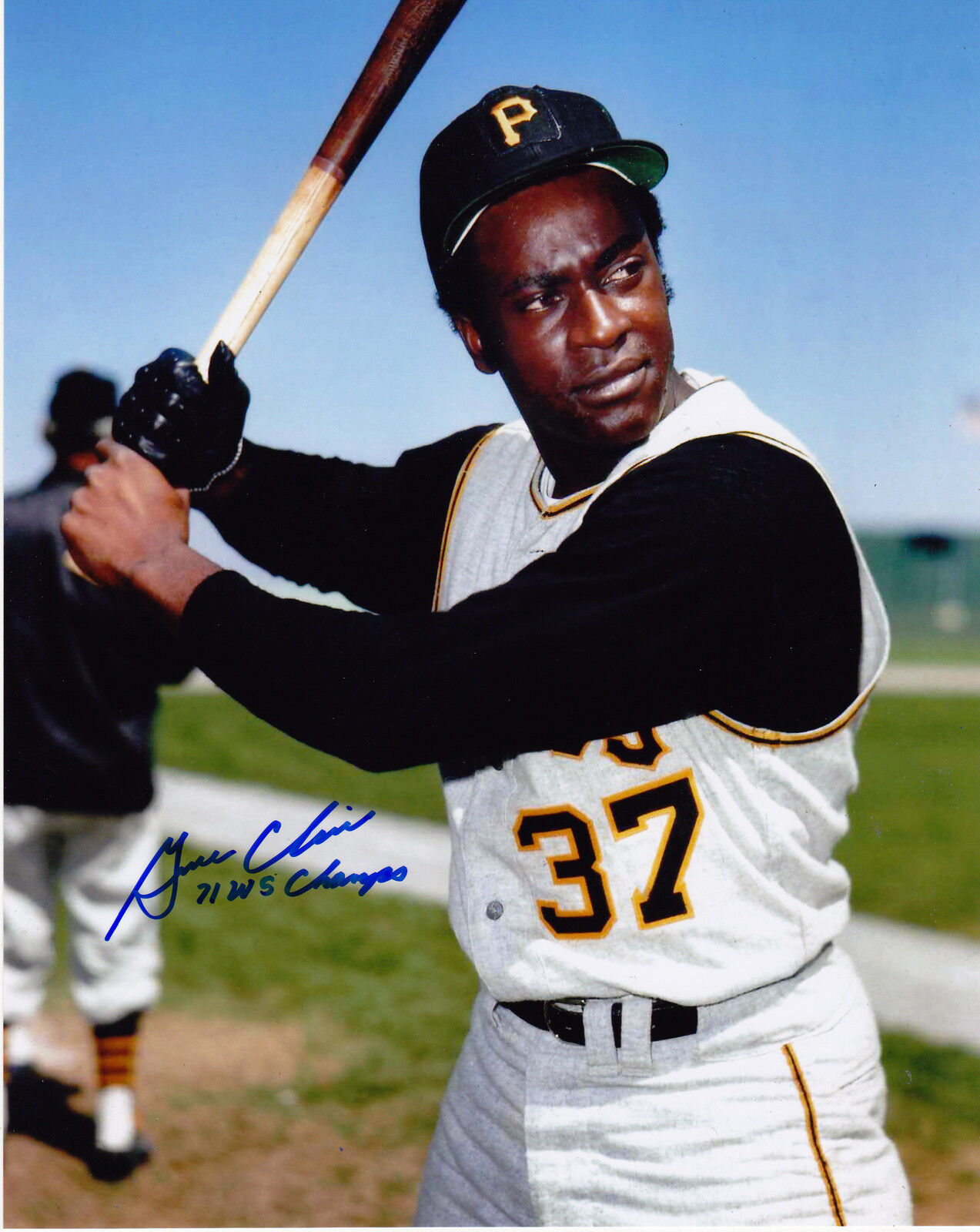 GENE CLINES PITTSBURGH PIRATES 71 WS CHAMPS ACTION SIGNED 8x10