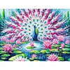 Paon étang de lotus - peinture diamant de forme spéciale - 40*30cm