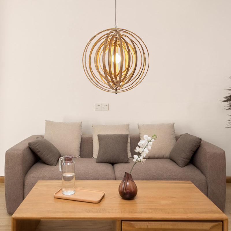 Handcrafted Natural Wood Pendant Lampshade