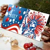 (US Only)6PCS DIY Independence Day Diamond Art Greeting Cards for Independence Day