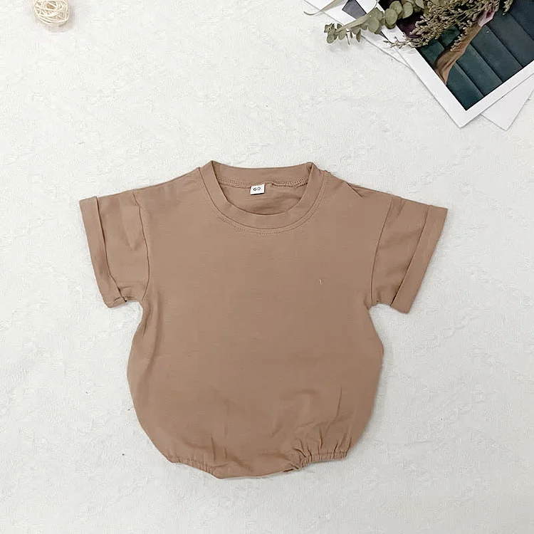 Baby Solid Color Newborn Casual  Bodysuit