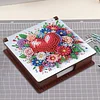 Wooden DIY Flower Heart Diamond Painting Kit Note Box with 160 Papers for Office