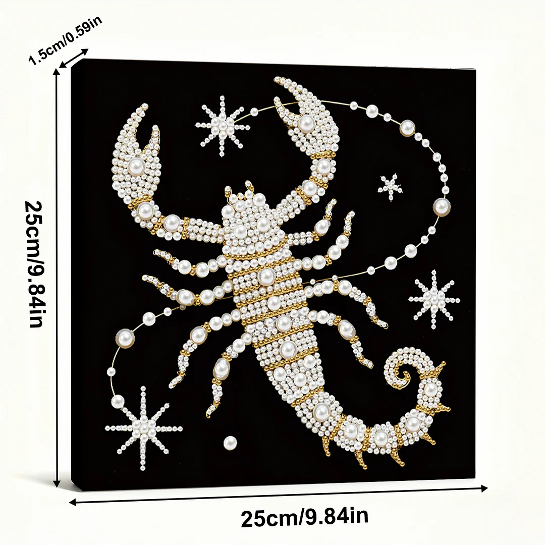 Scorpion DIY Pearl Art Diamond Painting Kit for Adult Home Decor 25x25cm With Frame