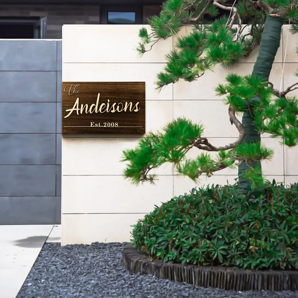 Custom Wooden House Sign Personalized Home Outdoor Plates Apartment Door Numbers Signs For Door Yard Decoration