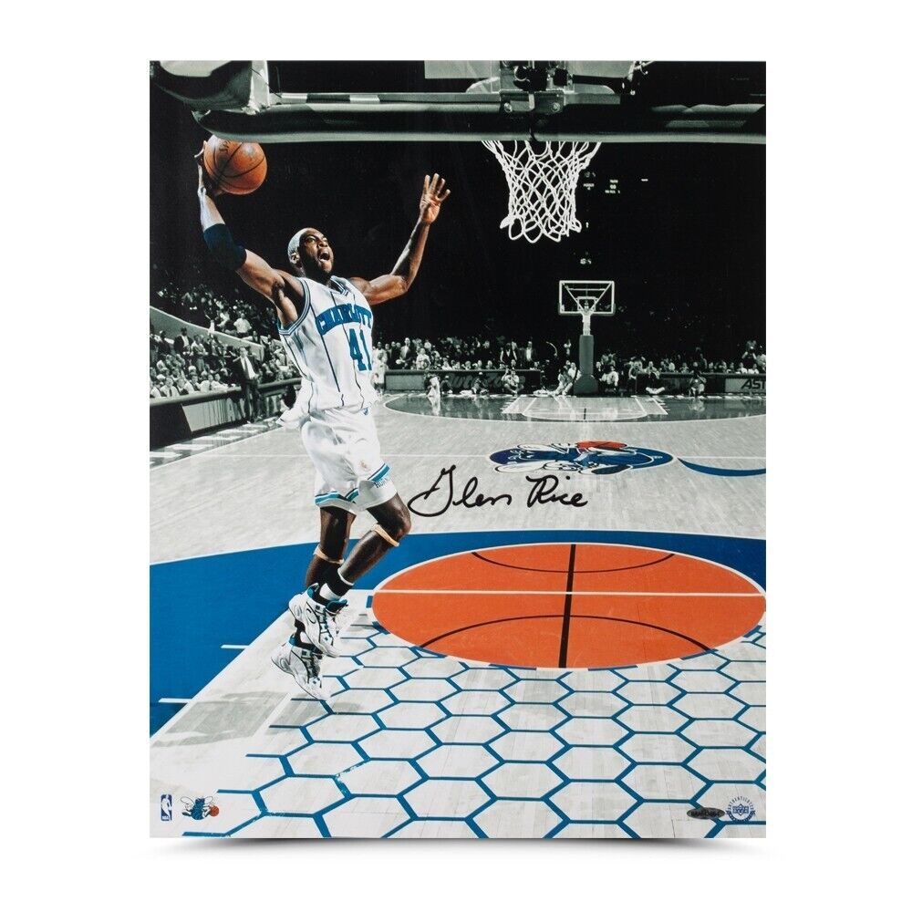 Glen Rice Signed Autographed 16X20 Photo Poster painting Attacking the Rim